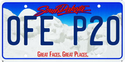 SD license plate 0FEP20