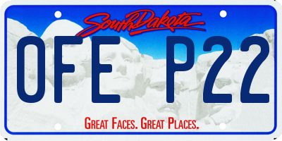 SD license plate 0FEP22