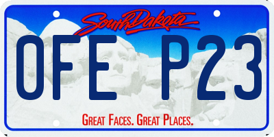 SD license plate 0FEP23