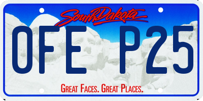 SD license plate 0FEP25