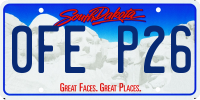SD license plate 0FEP26