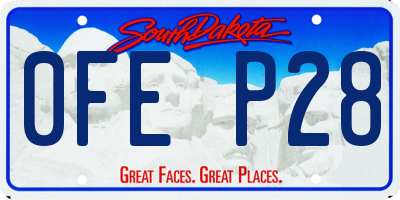 SD license plate 0FEP28