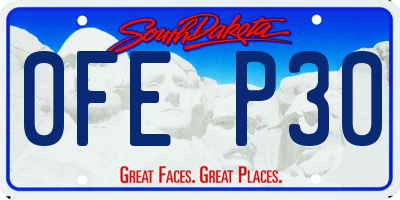 SD license plate 0FEP30