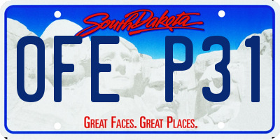 SD license plate 0FEP31