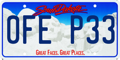 SD license plate 0FEP33