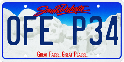 SD license plate 0FEP34