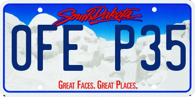 SD license plate 0FEP35