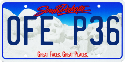 SD license plate 0FEP36
