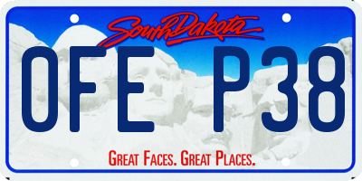 SD license plate 0FEP38