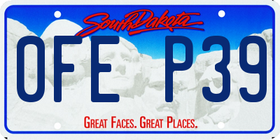 SD license plate 0FEP39
