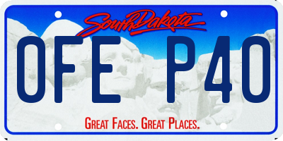 SD license plate 0FEP40