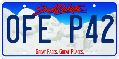 SD license plate 0FEP42