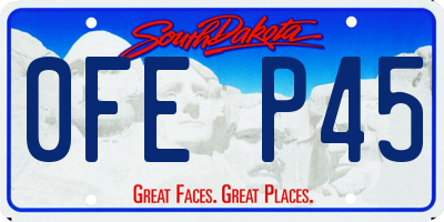 SD license plate 0FEP45