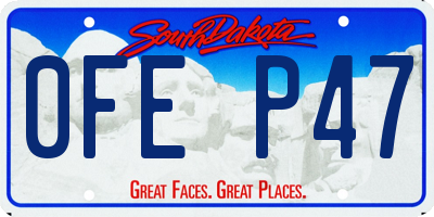 SD license plate 0FEP47