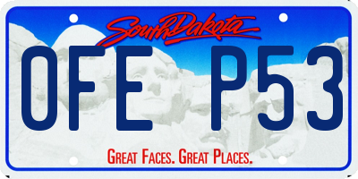 SD license plate 0FEP53