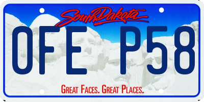 SD license plate 0FEP58