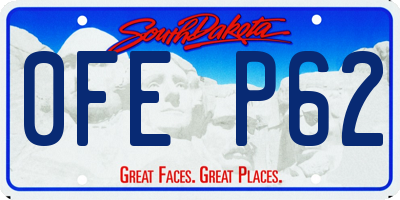 SD license plate 0FEP62