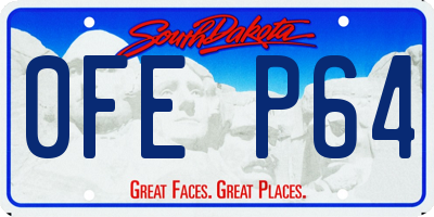 SD license plate 0FEP64