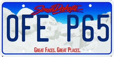 SD license plate 0FEP65