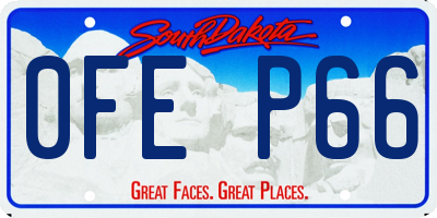 SD license plate 0FEP66