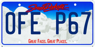 SD license plate 0FEP67