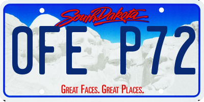 SD license plate 0FEP72