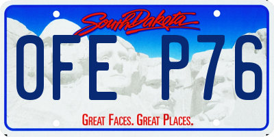 SD license plate 0FEP76