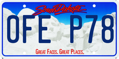 SD license plate 0FEP78