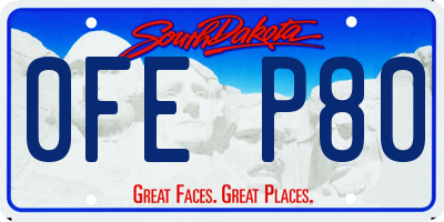 SD license plate 0FEP80