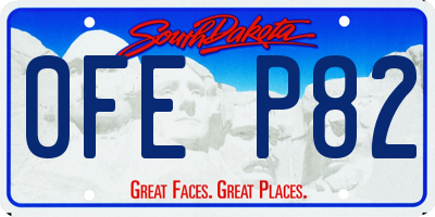 SD license plate 0FEP82