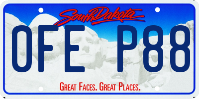 SD license plate 0FEP88