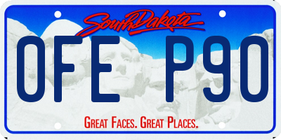 SD license plate 0FEP90