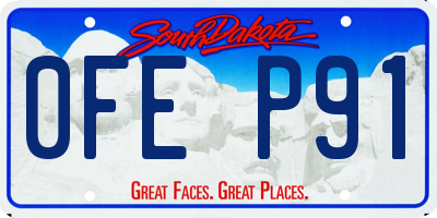 SD license plate 0FEP91