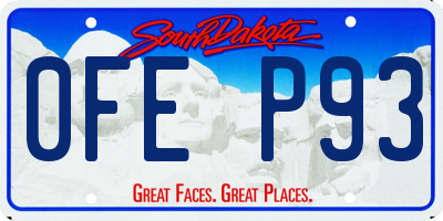 SD license plate 0FEP93