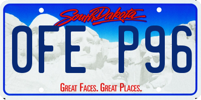 SD license plate 0FEP96