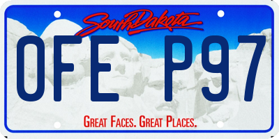 SD license plate 0FEP97