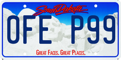 SD license plate 0FEP99