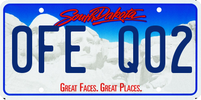 SD license plate 0FEQ02