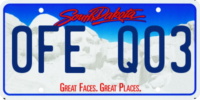 SD license plate 0FEQ03