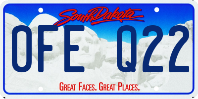 SD license plate 0FEQ22