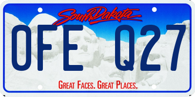 SD license plate 0FEQ27