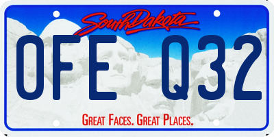 SD license plate 0FEQ32