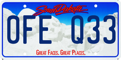 SD license plate 0FEQ33