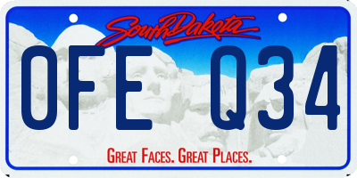 SD license plate 0FEQ34