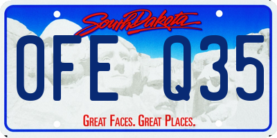 SD license plate 0FEQ35