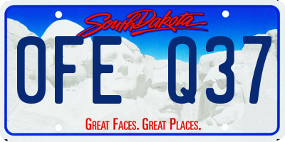 SD license plate 0FEQ37