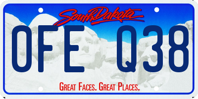 SD license plate 0FEQ38