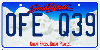 SD license plate 0FEQ39