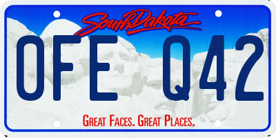SD license plate 0FEQ42