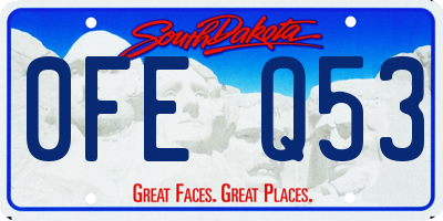 SD license plate 0FEQ53